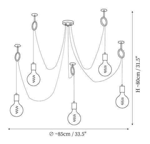 Industrial Spider Chandelier — Dimension drawings 2