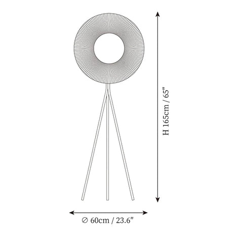 Luminária de Pé Iris — Desenhos técnicos 1