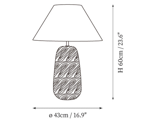 ∅ 16.9″ x H 23.6" / Dia 43cm x H 60cm