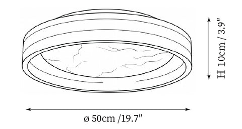 ∅ 19,7″ x H 3,9″ / Dia 50cm x H 10cm