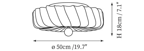 Modello A: ∅ 19.7″ x H 7.1″ / Dia 50cm x H 18cm