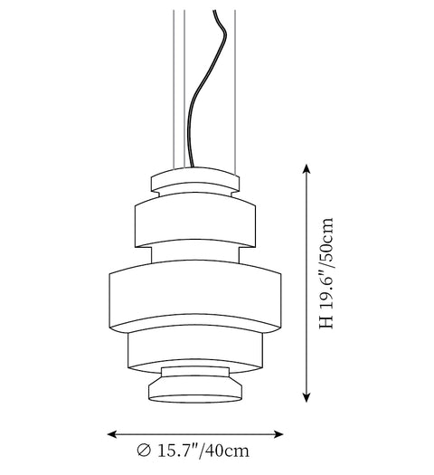 مصباح Kepi المعلّق — رسومات الأبعاد 1