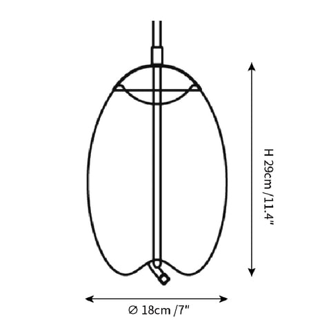 Modern Geblasen Glas-Pendelleuchten — Maßzeichnungen 2