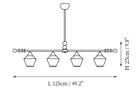 Kramer Chandelier — رسومات الأبعاد 1