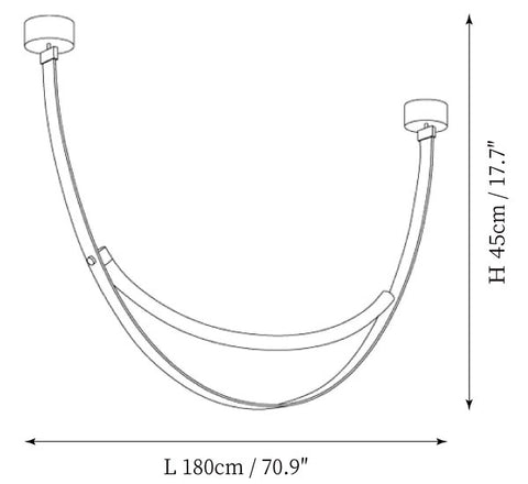 Lámpara Colgante Leather Arc Loop — Planos de dimensiones 2