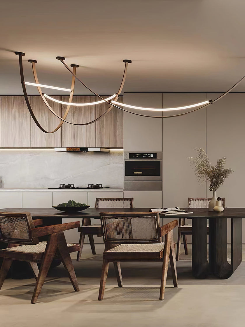 Leather Arc Loop Pendant Light