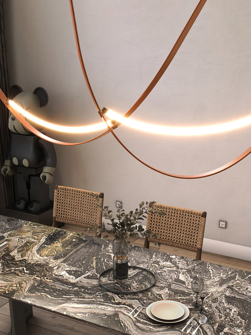 Leather Arc Loop Pendant Light