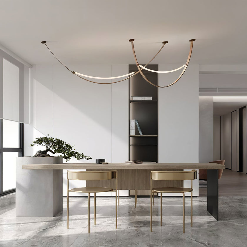 Leather Arc Loop Pendant Light