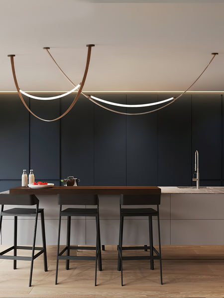 Leather Arc Loop Pendant Light