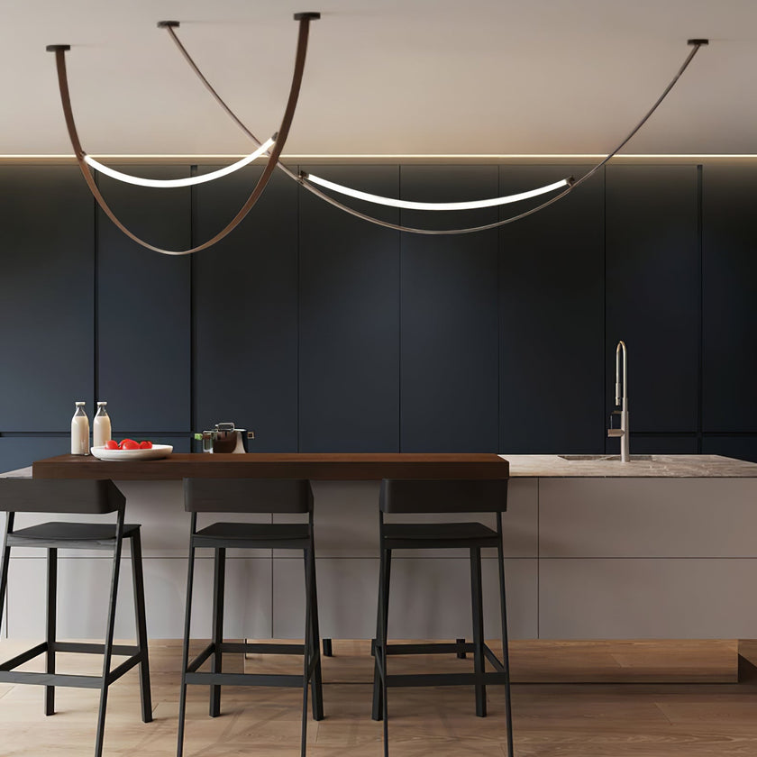 Leather Arc Loop Pendant Light