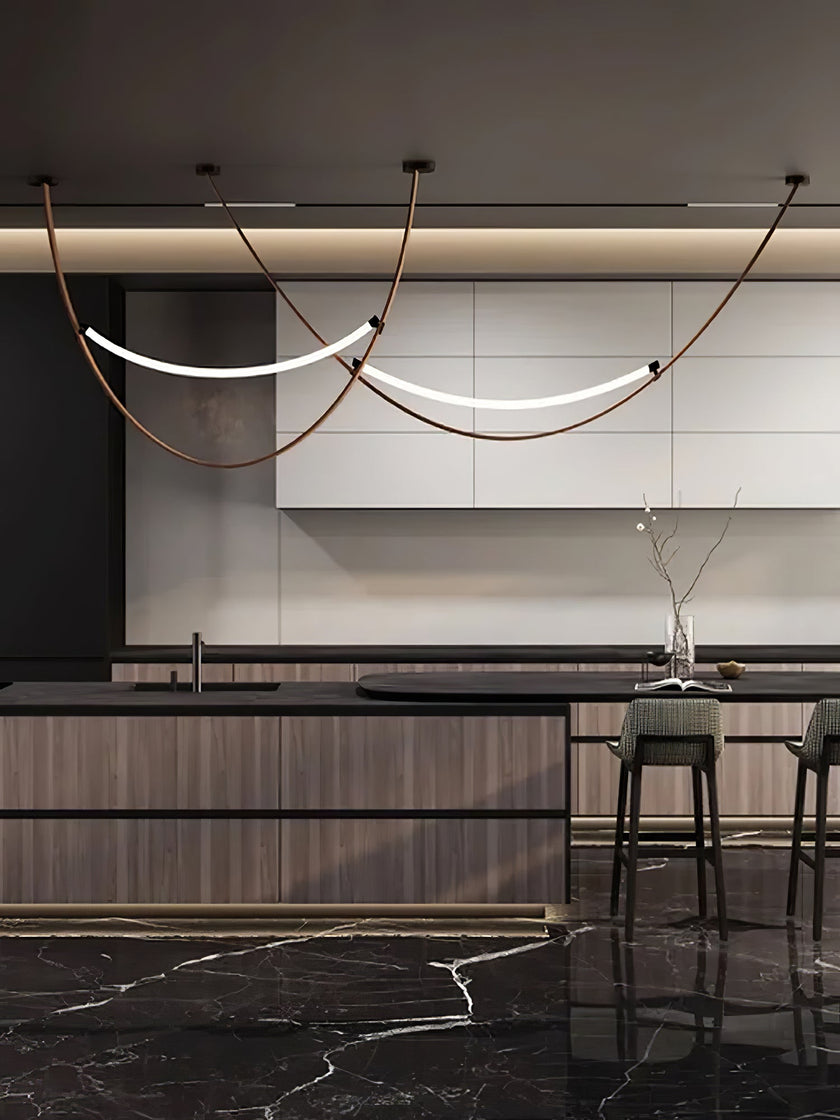 Leather Arc Loop Pendant Light
