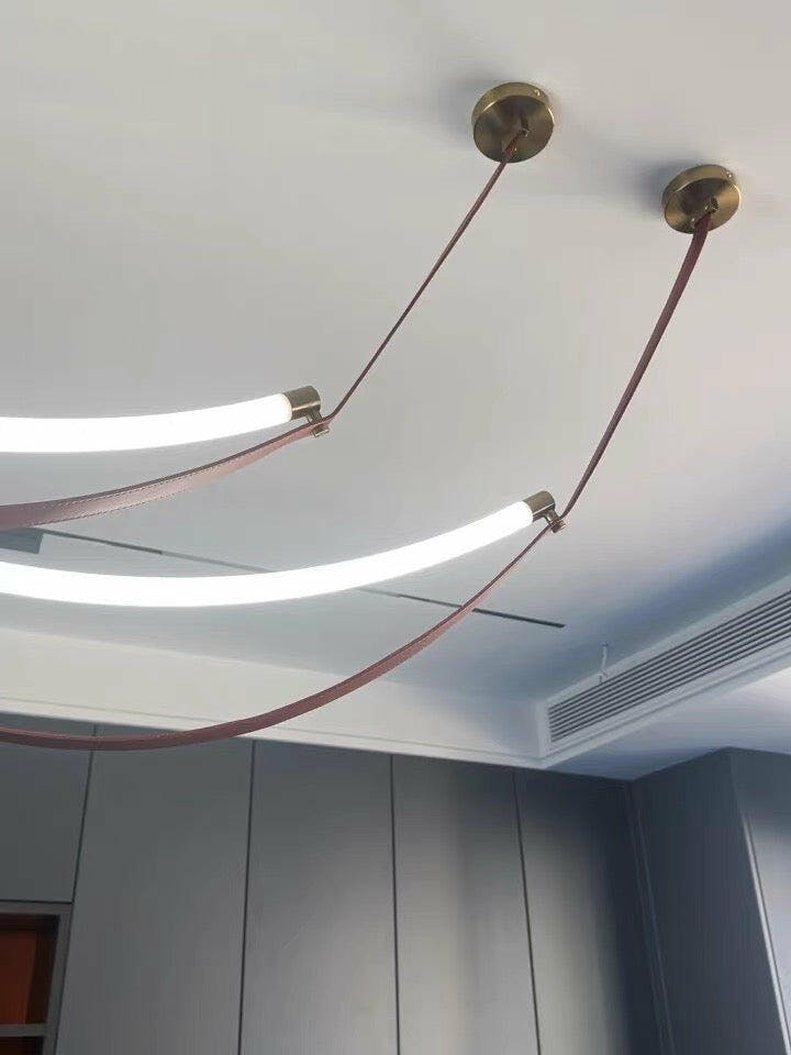 Leather Arc Loop Pendant Light