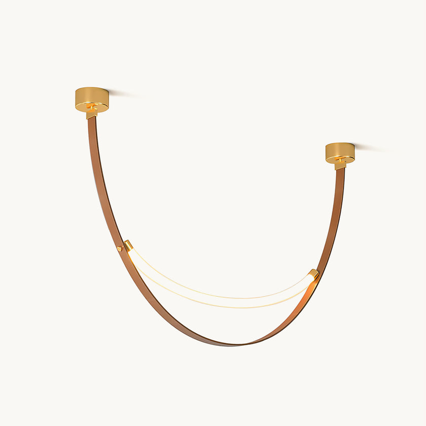 Leather Arc Loop Pendant Light