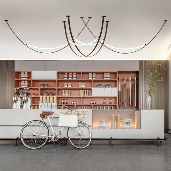 Leather Arc Loop Pendant Light