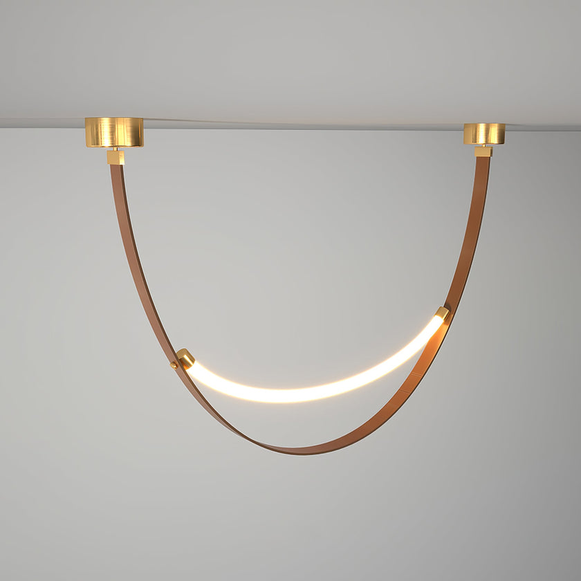 Leather Arc Loop Pendant Light