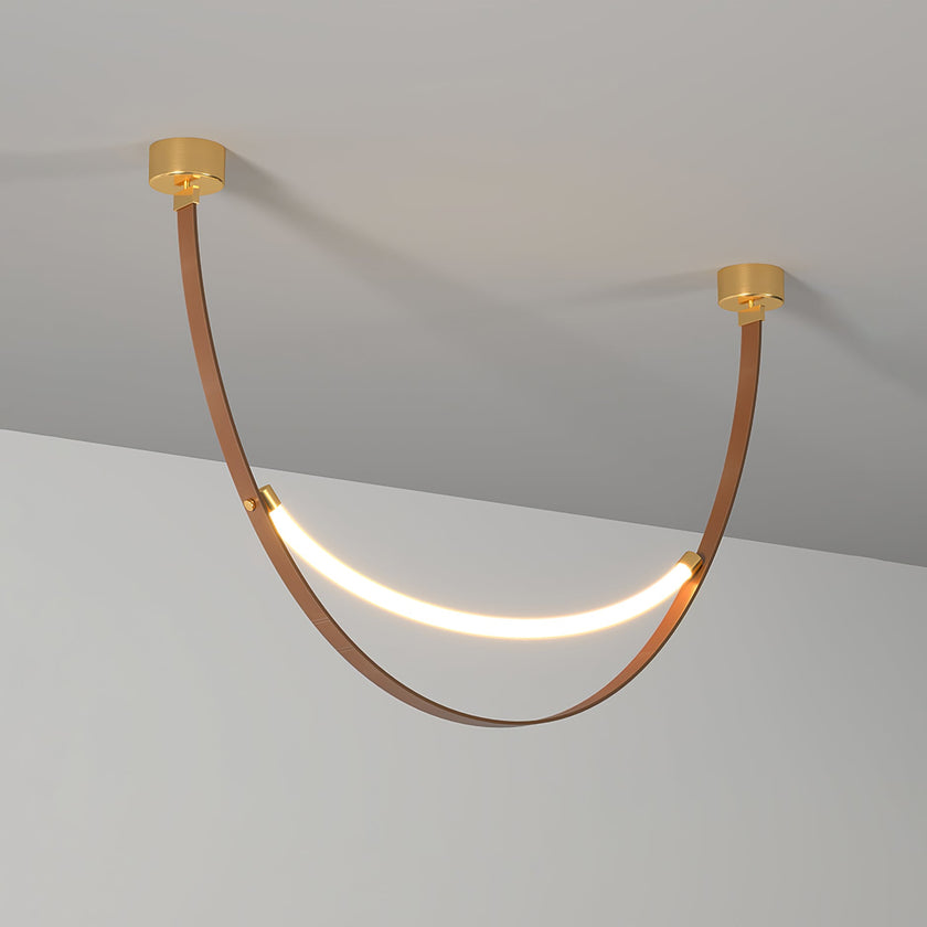 Leather Arc Loop Pendant Light