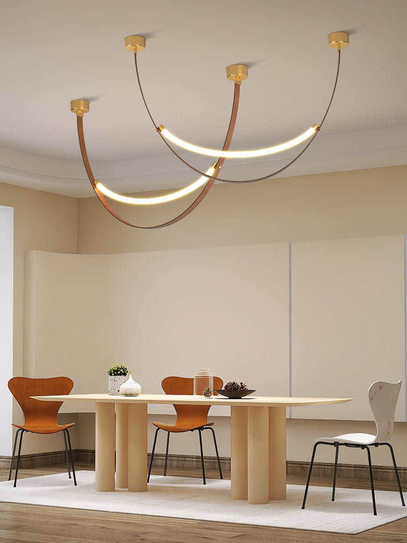 Leather Arc Loop Pendant Light