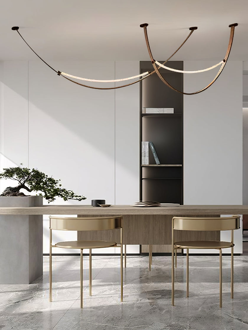 Leather Arc Loop Pendant Light
