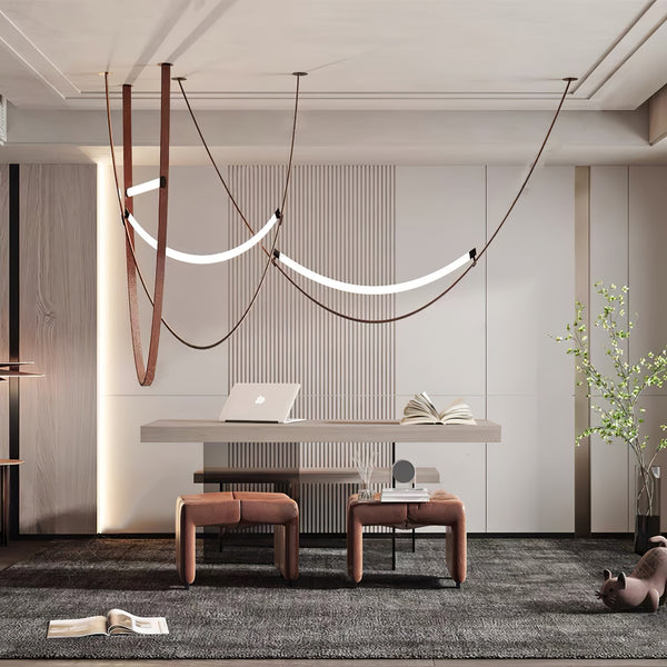 Leather Arc Loop Pendant Light