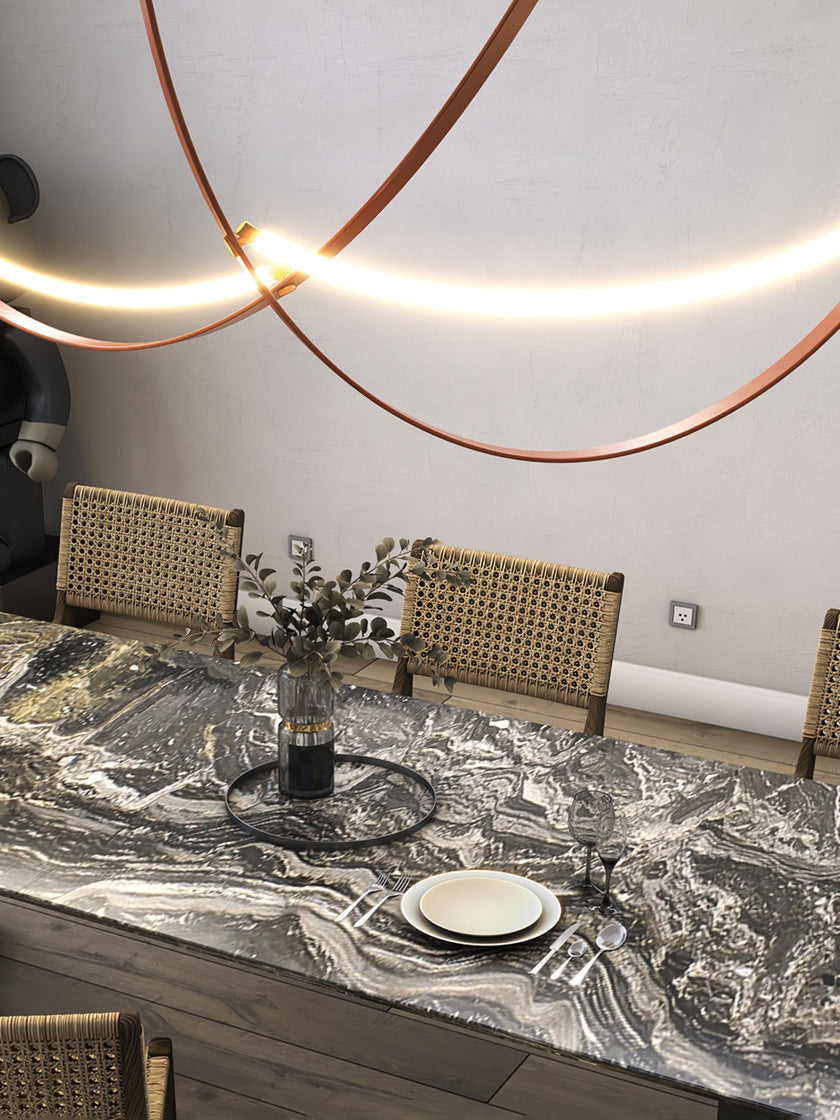 Leather Arc Loop Pendant Light