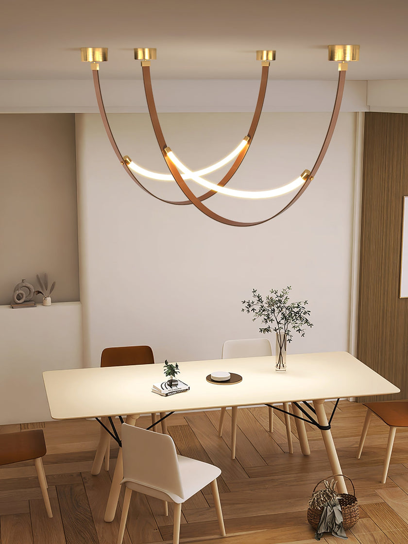 Leather Arc Loop Pendant Light