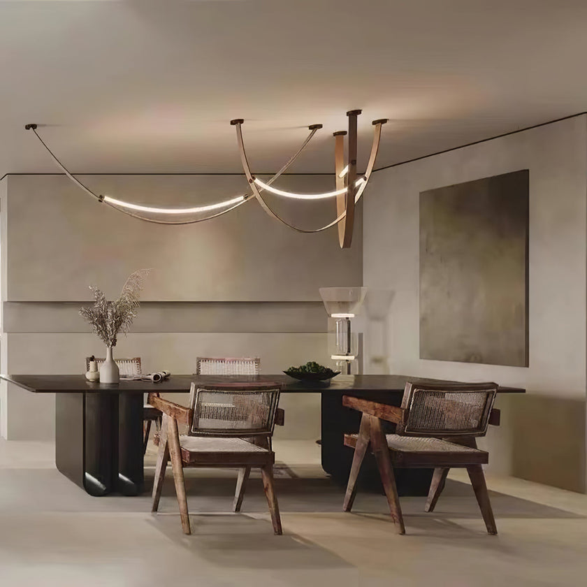 Leather Arc Loop Pendant Light