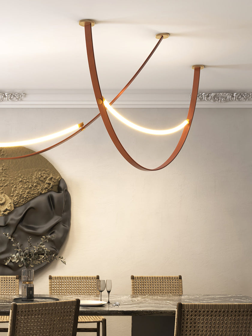 Leather Arc Loop Pendant Light