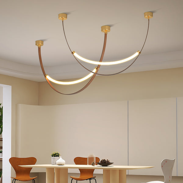 Leather Arc Loop Pendant Light