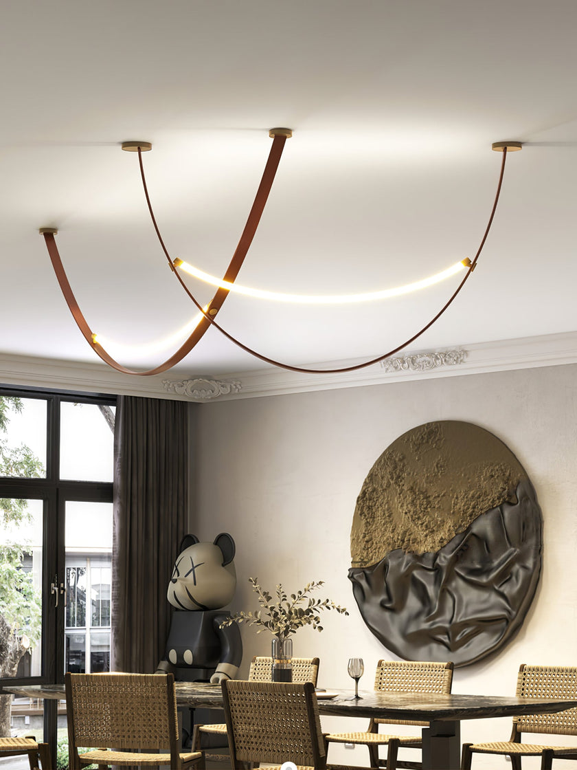 Leather Arc Loop Pendant Light