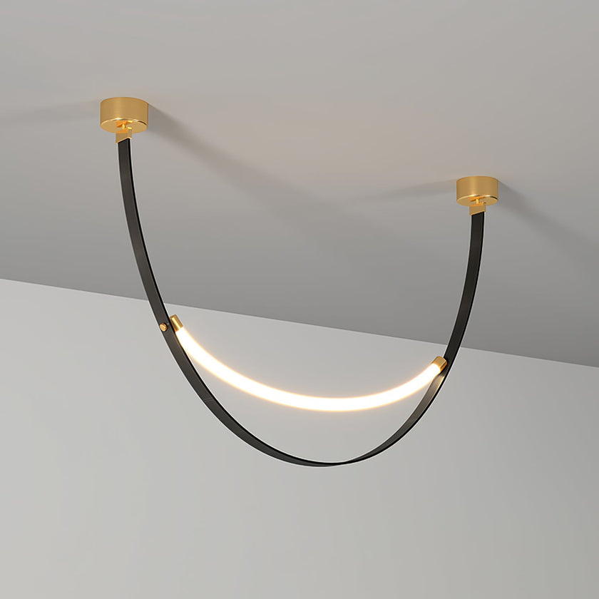 Leather Arc Loop Pendant Light
