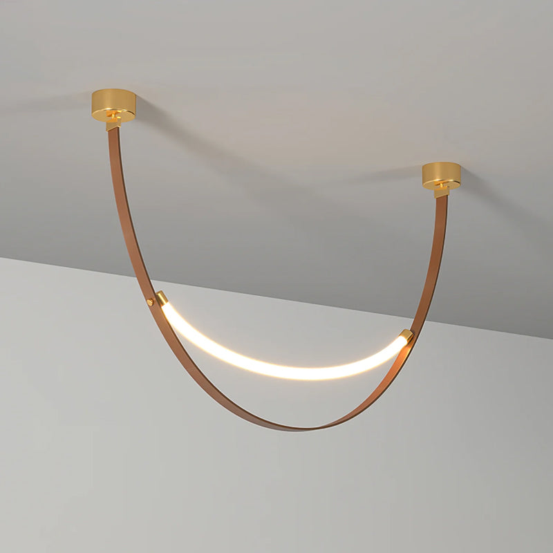Leather Arc Loop Pendant Light