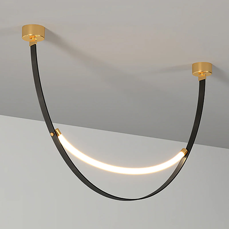 Leather Arc Loop Pendant Light