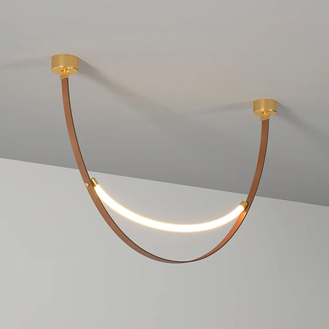 Leather Arc Loop Pendant Light – detail 33