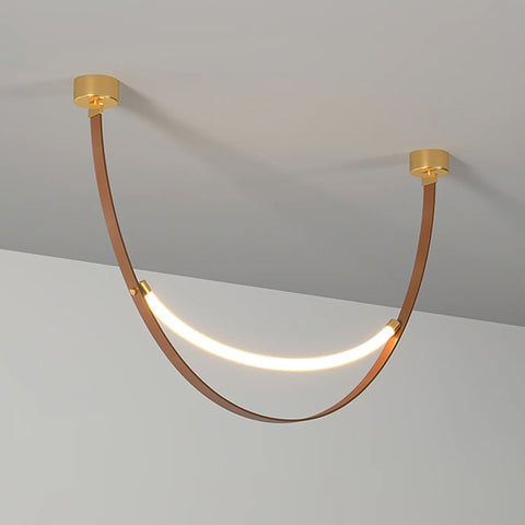Leather Arc Loop Pendant Light – detail 34
