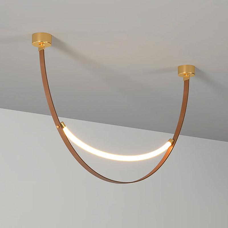 Leather Arc Loop Pendant Light