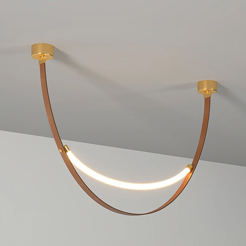 Leather Arc Loop Pendant Light