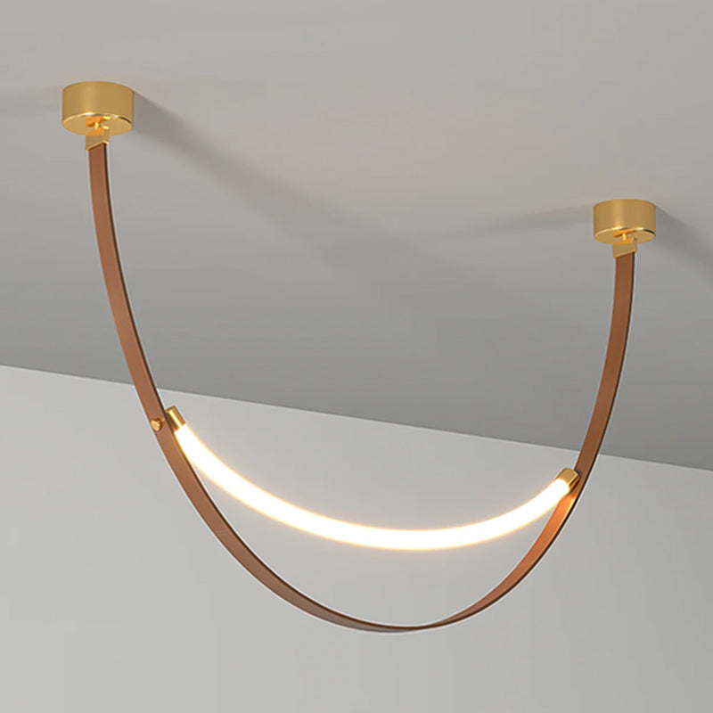 Leather Arc Loop Pendant Light