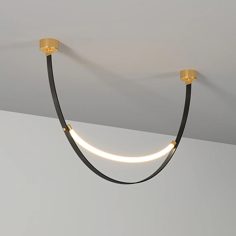 Leather Arc Loop Pendant Light