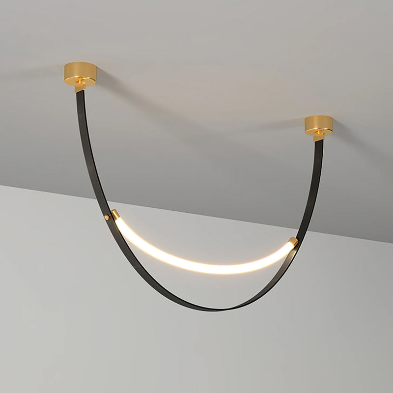 Leather Arc Loop Pendant Light
