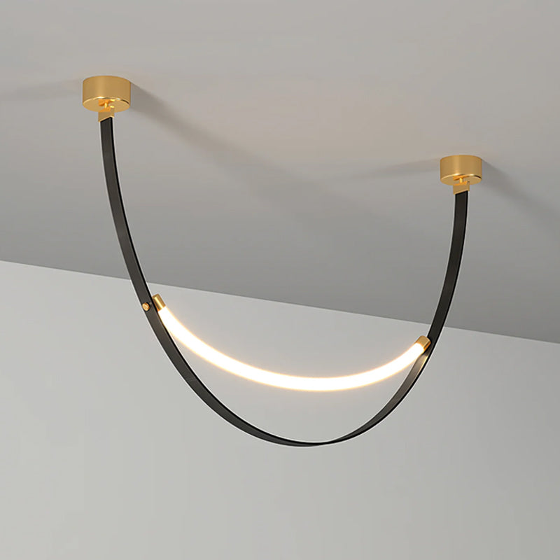Leather Arc Loop Pendant Light