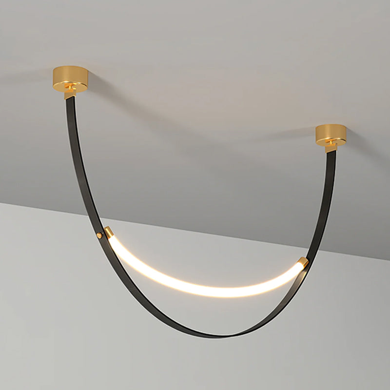 Leather Arc Loop Pendant Light