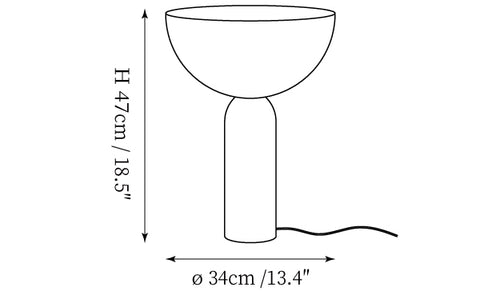 Lella Travertine Lampada da Tavolo — Disegni dimensionali 1