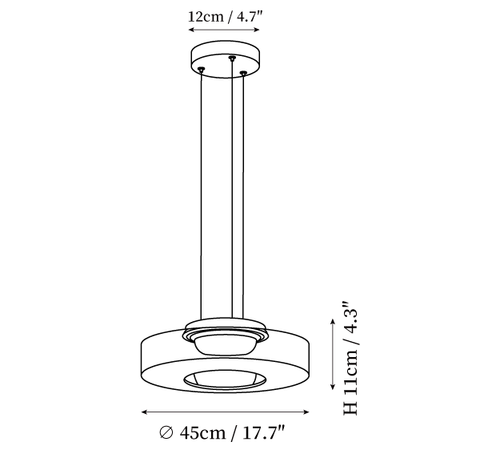 Lampada a Sospensione Levels Series — Disegni dimensionali 1