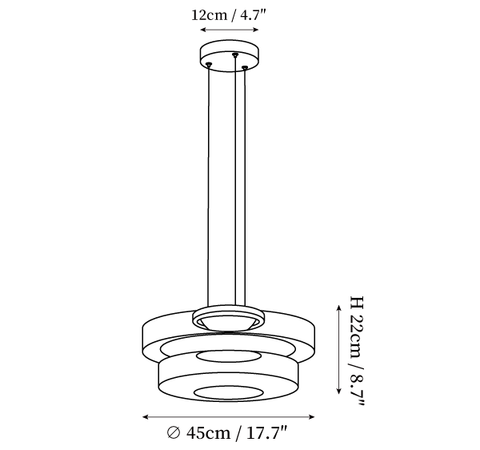 Lampada a Sospensione Levels Series — Disegni dimensionali 2