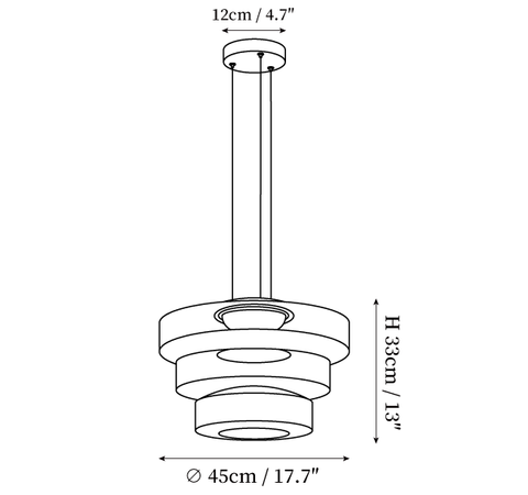 Lampada a Sospensione Levels Series — Disegni dimensionali 3