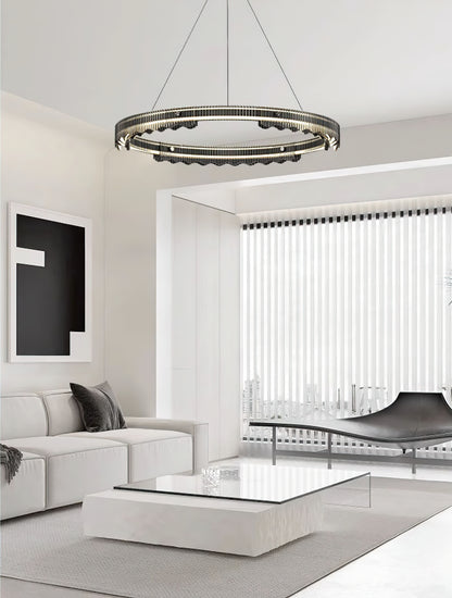 Light Luxury Striped Glass Chandelier