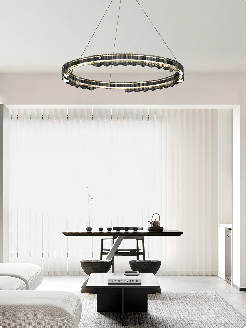 Light Luxury Striped Glass Chandelier