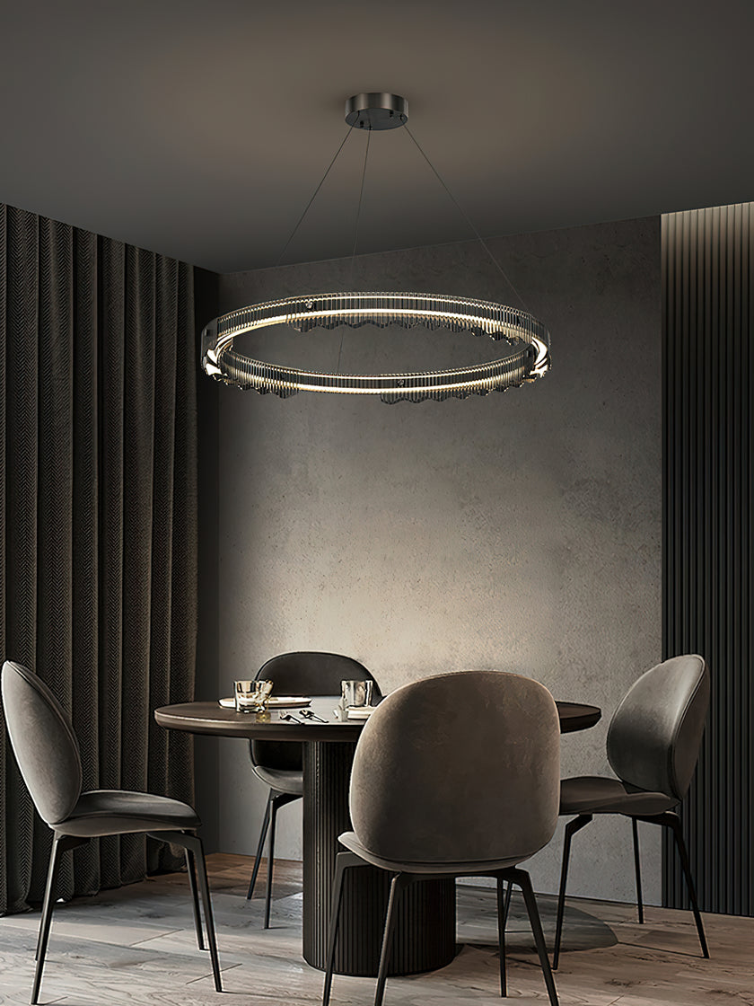 Light Luxury Striped Glass Chandelier