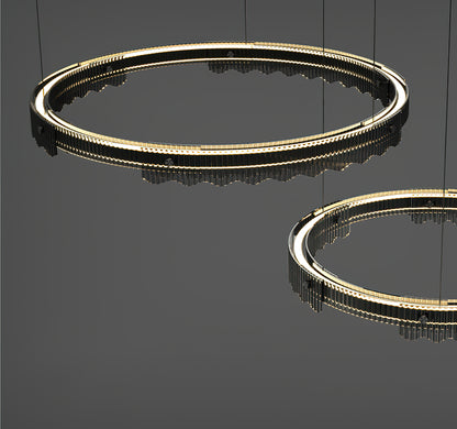Light Luxury Striped Glass Chandelier