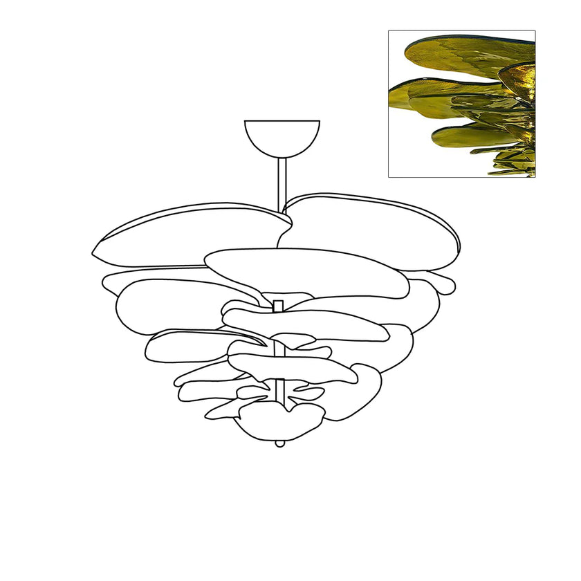 Lilypad Glass Chandelier